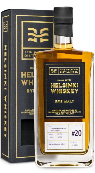 Helsinki Rye Malt Whiskey #20 Master Blender Select Virgin American Oak &amp; Ex-Bourbon