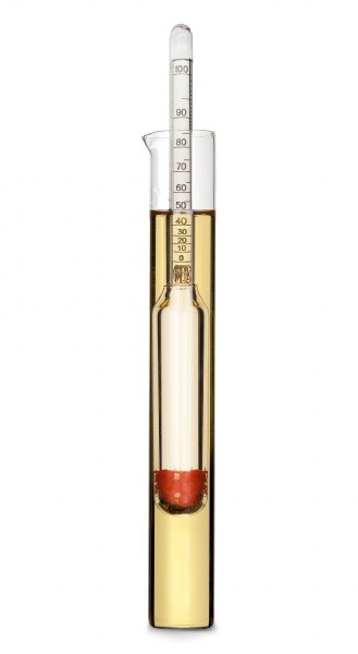 Alkoholometer mit Glaszylinder