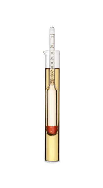 Alkoholometer mit Glaszylinder